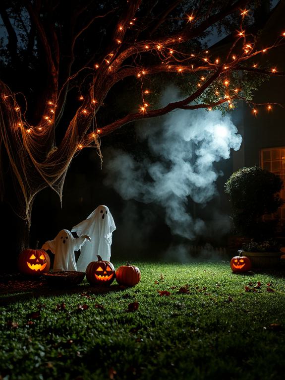 spooky outdoor uplighting effects