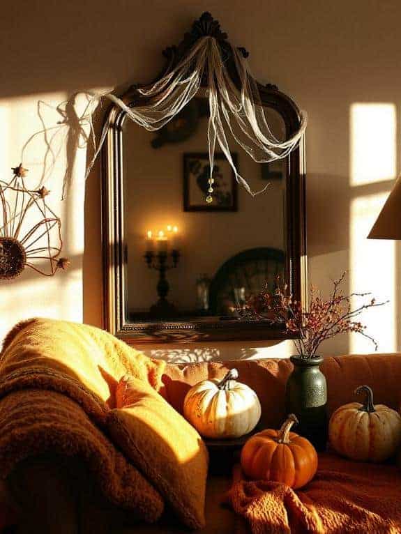spooky vintage mirror decoration