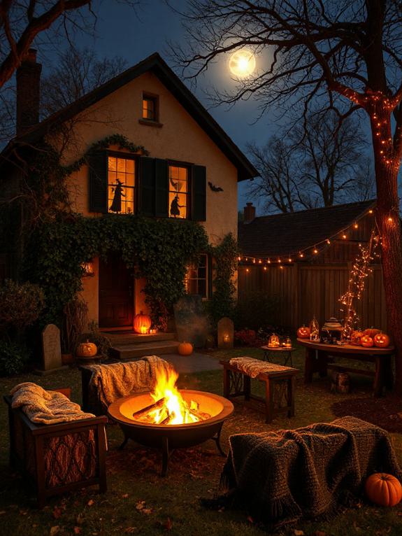 spooky window silhouettes decoration