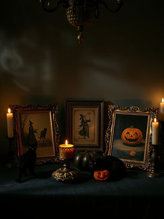 vintage halloween postcard decor