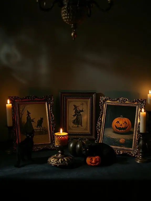 vintage halloween postcard decor