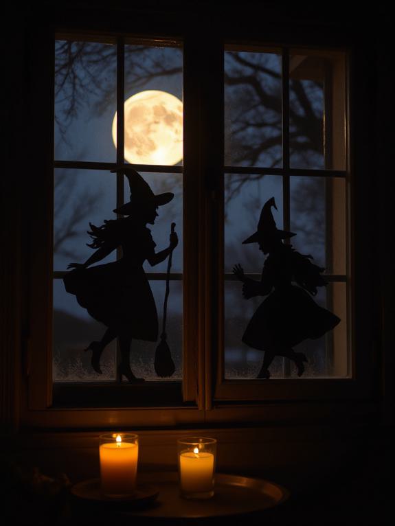 witch silhouettes for halloween