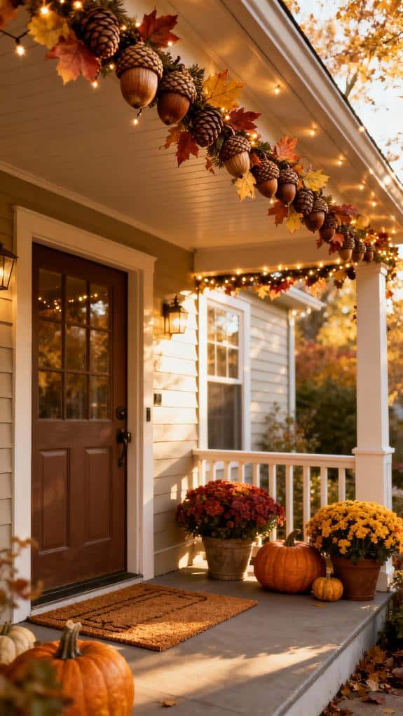 acorn garland porch decoration