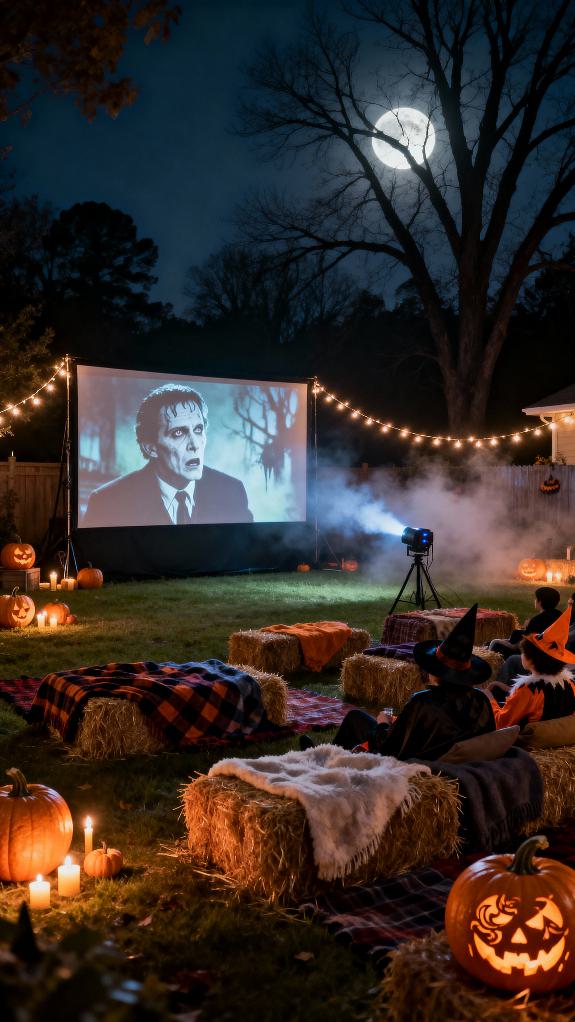 backyard horror movie night