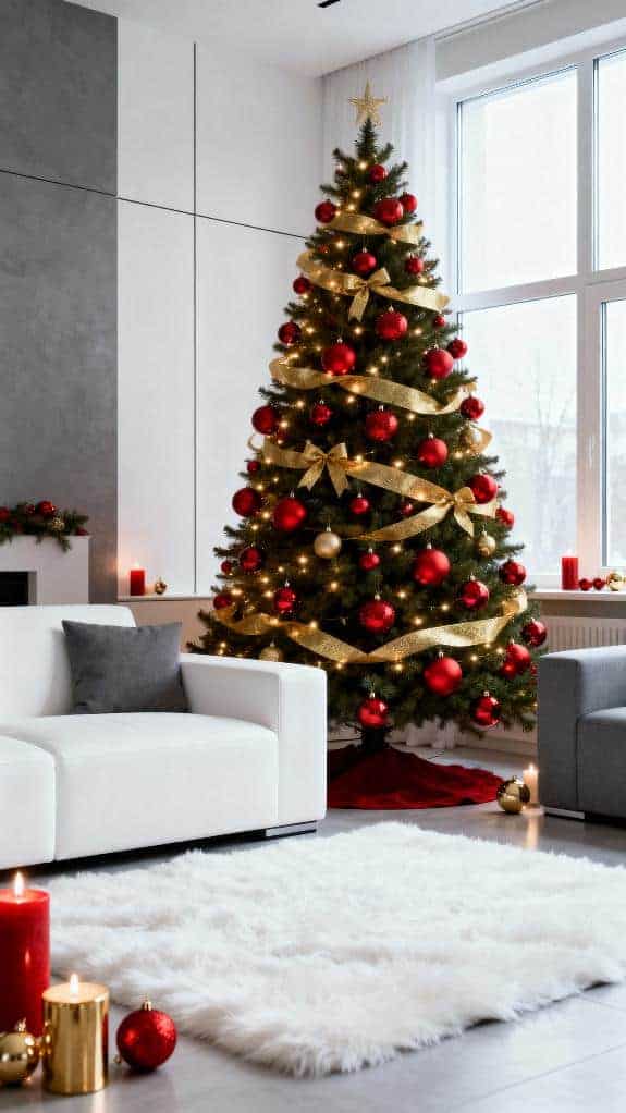 bold red gold christmas tree