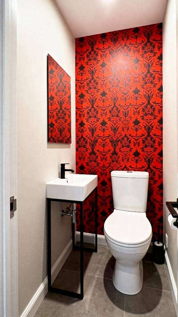 bold wallpaper slim sink