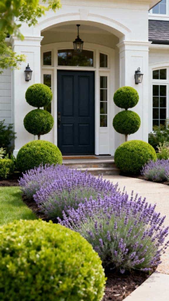 boxwood and lavender combination
