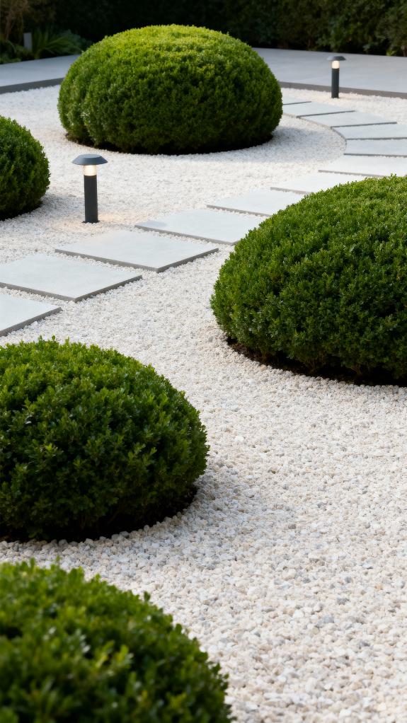 boxwood gravel garden design