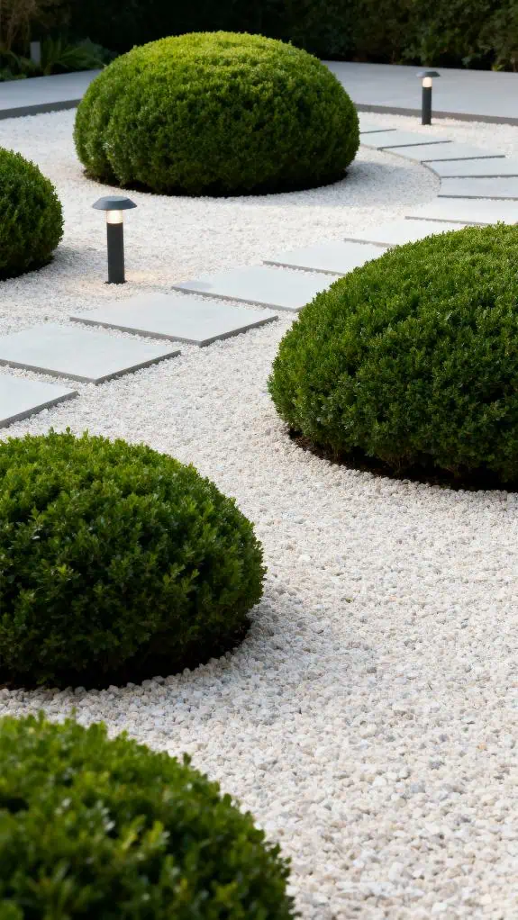 boxwood gravel garden design