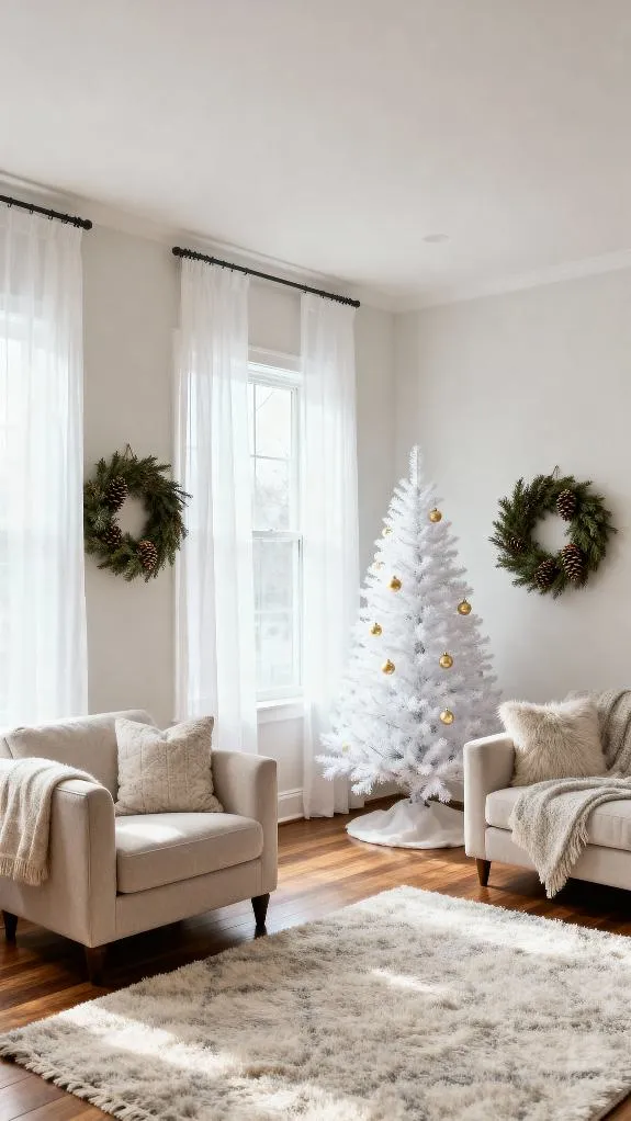 bright festive living room
