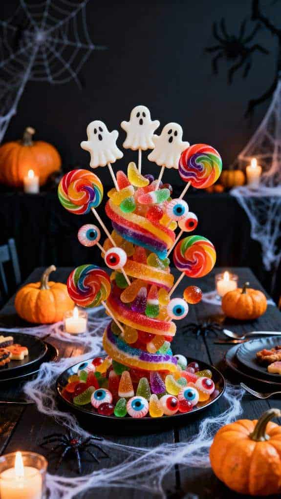 candy tower halloween centerpiece