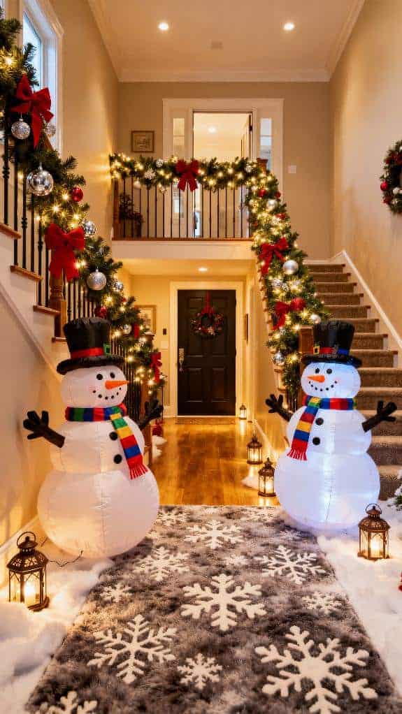 cheerful winter entry decor