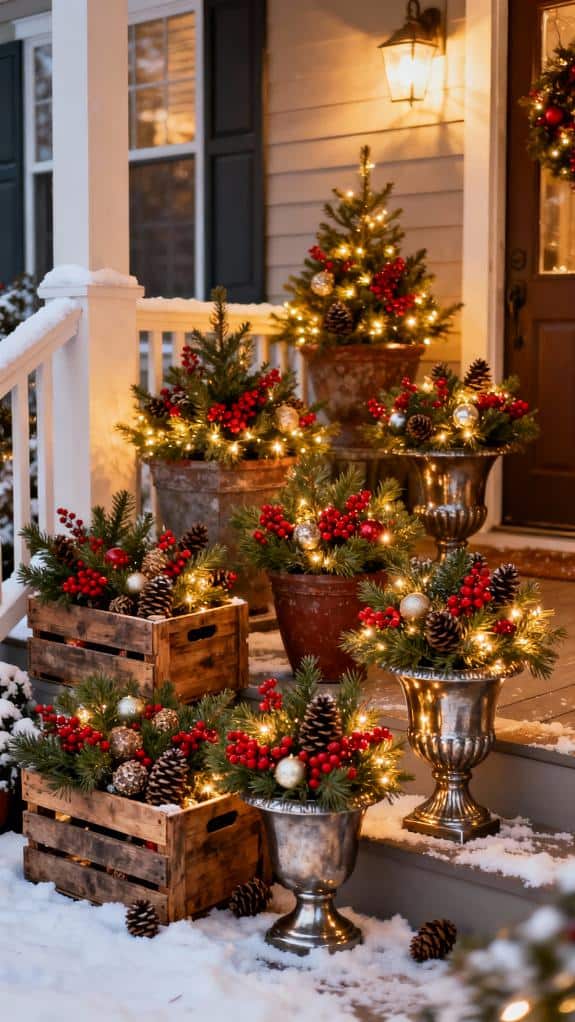 christmas porch planter ideas