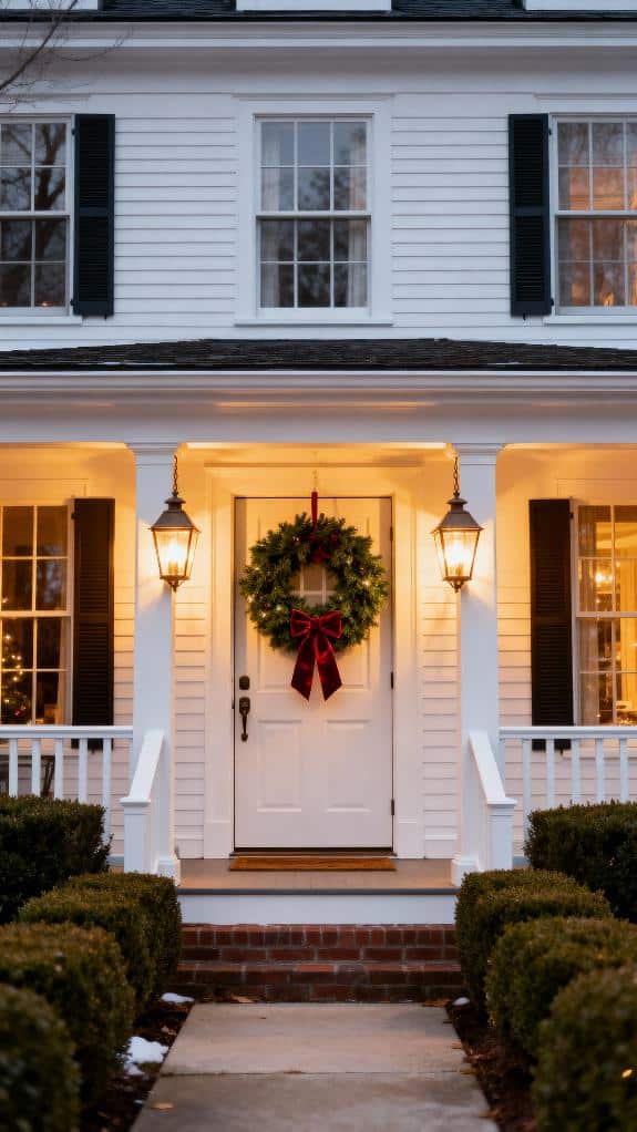 classic wreath and lanterns