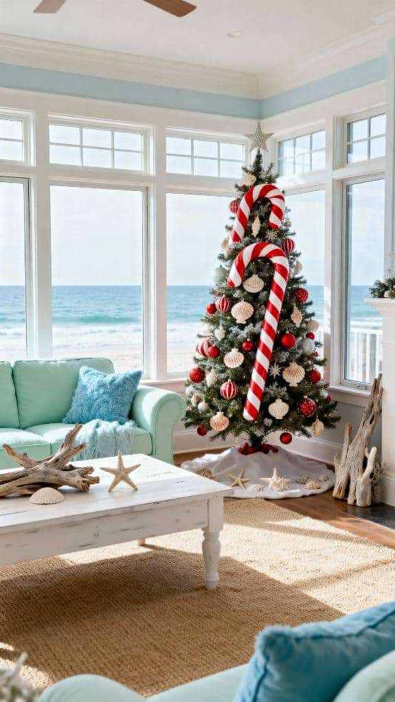 coastal candy cane christmas