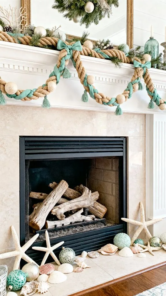 coastal fireplace decor ideas