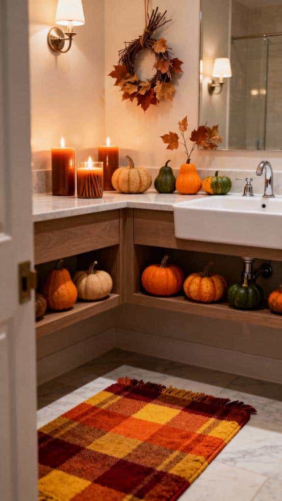 cozy autumn bathroom decor