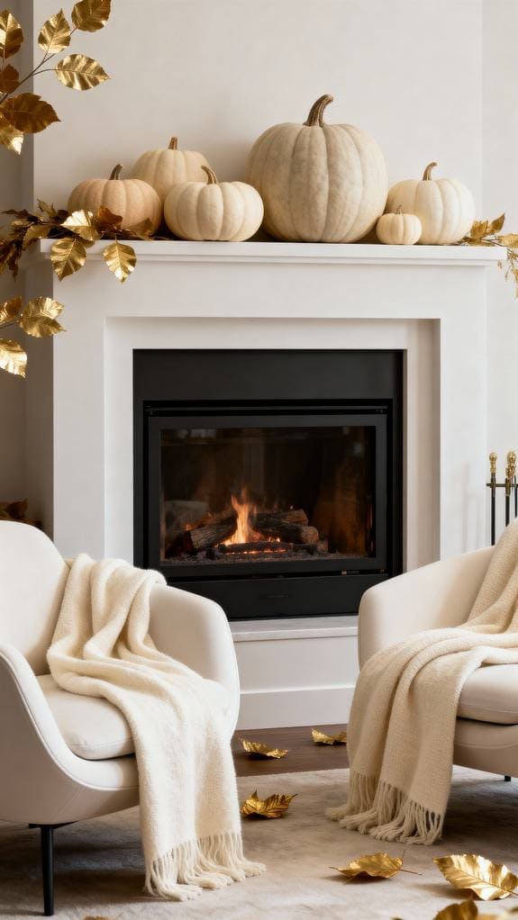 cozy autumn fireplace decor