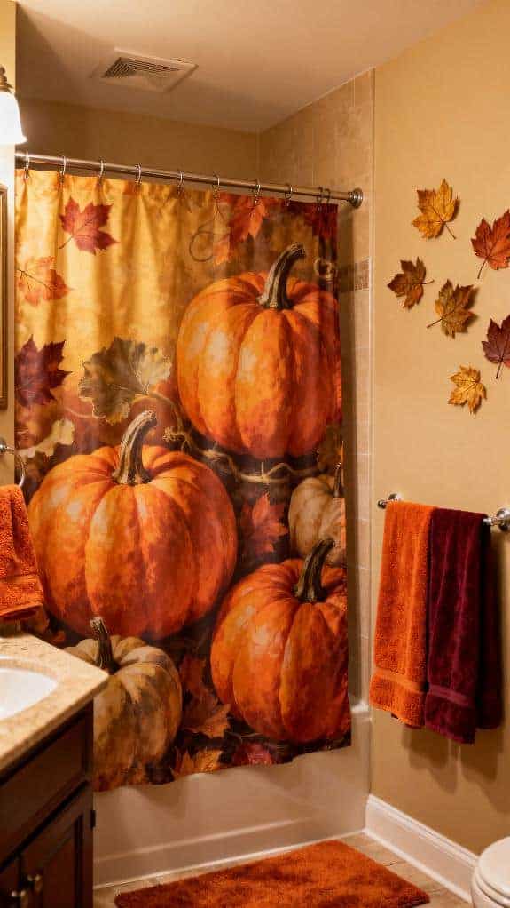 cozy autumn guest bathroom