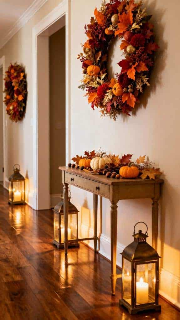 cozy autumn hallway decor