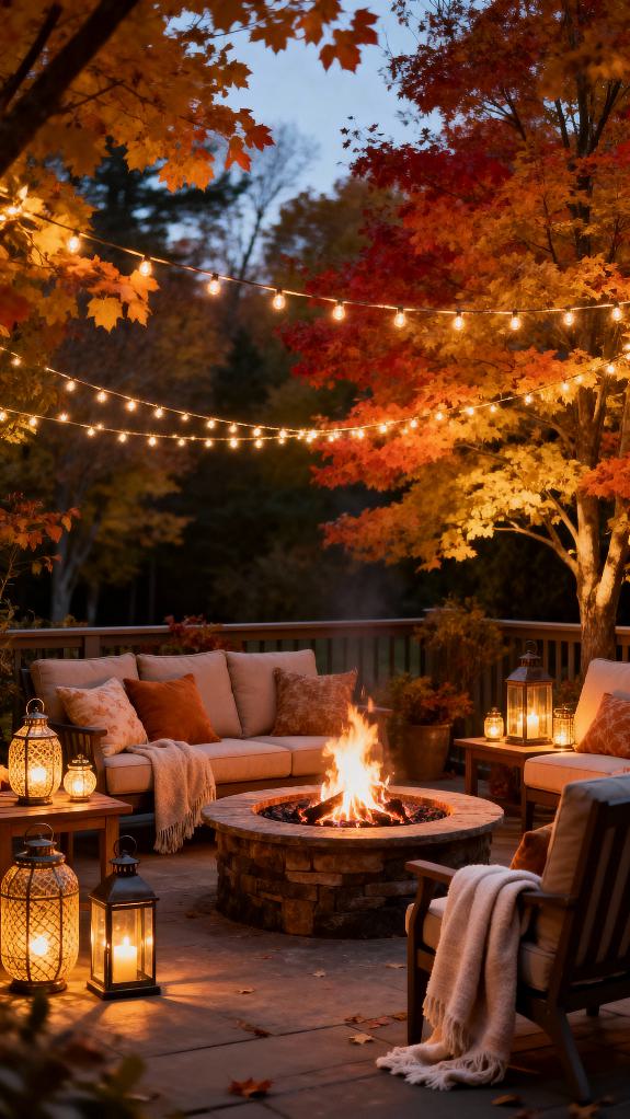 cozy backyard evening atmosphere