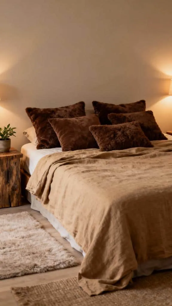 cozy beige linen bedding