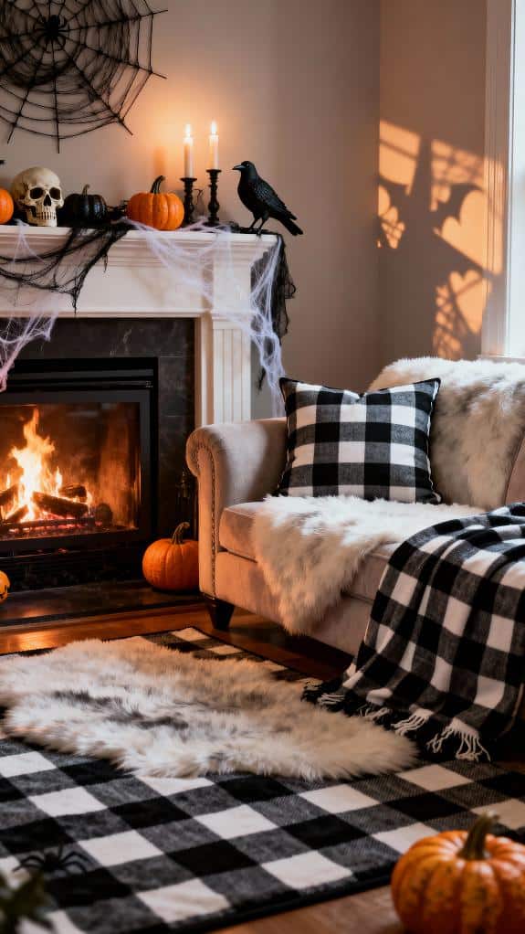 cozy black and white accents