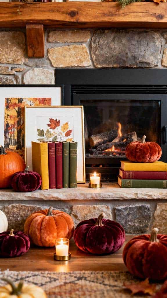 cozy black fireplace decor