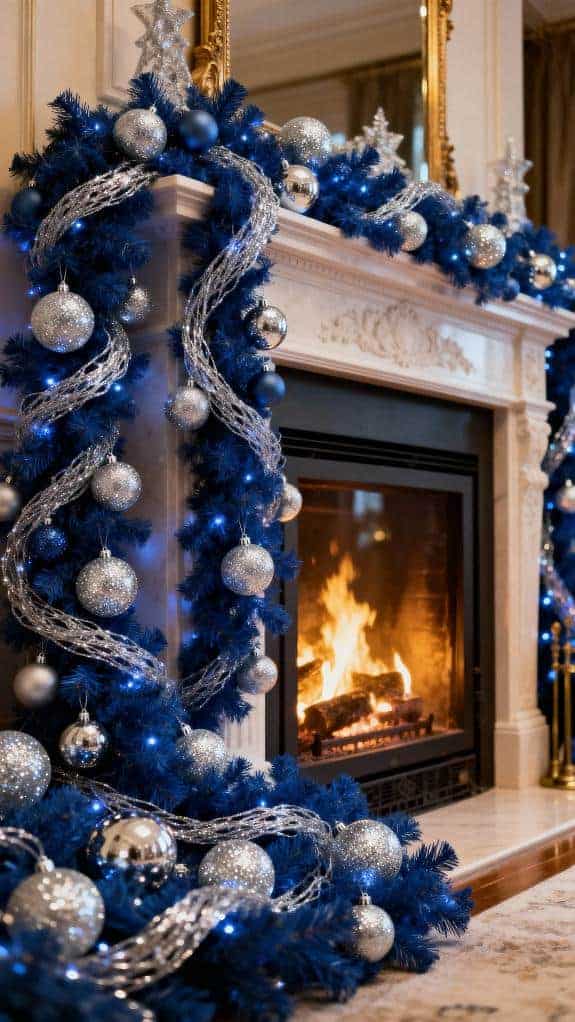 cozy blue garland decor