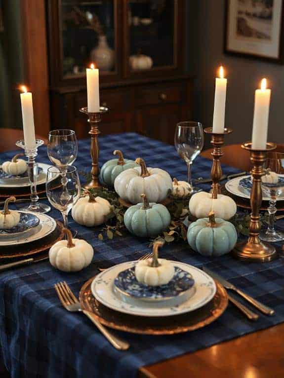 cozy blue plaid tablecloth