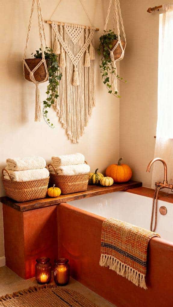 cozy boho bathroom decor