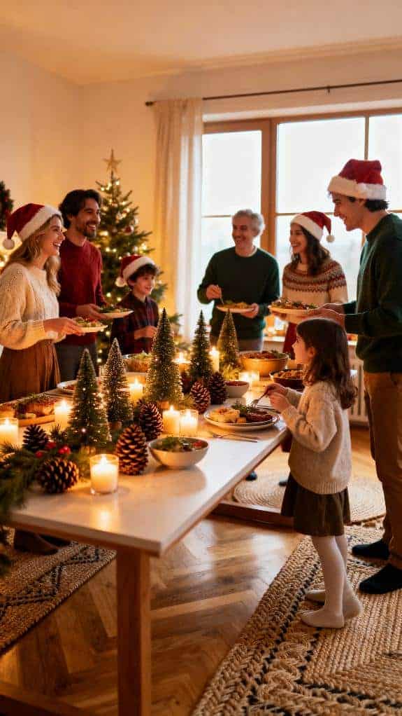 cozy buffet style family gathering
