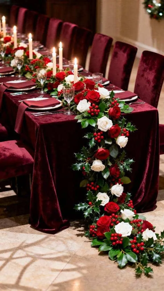 cozy burgundy holiday decor