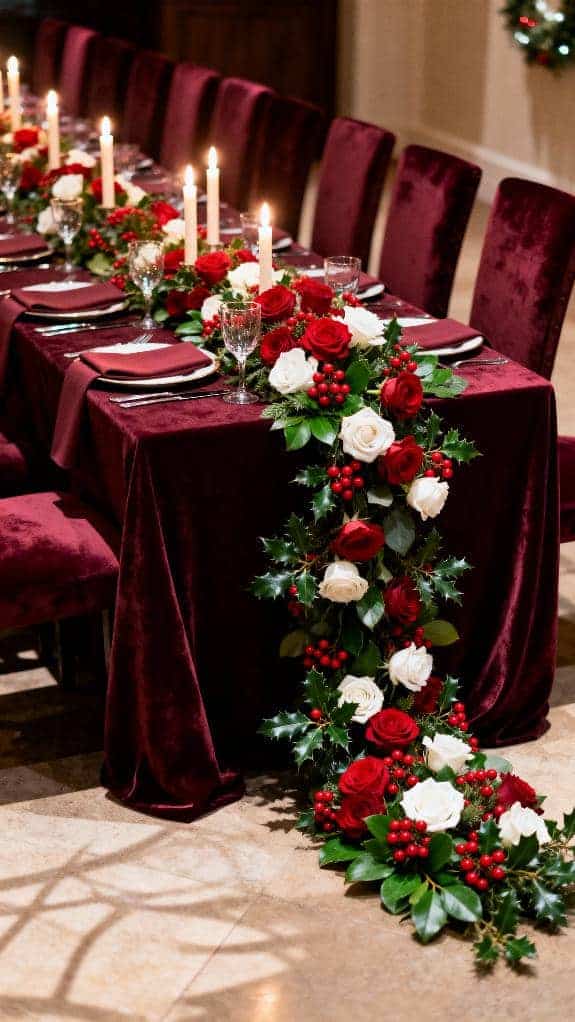 cozy burgundy holiday decor
