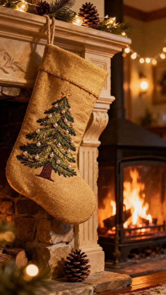 cozy burlap stocking decor