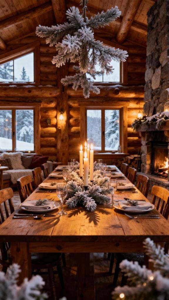 cozy candlelit winter dining