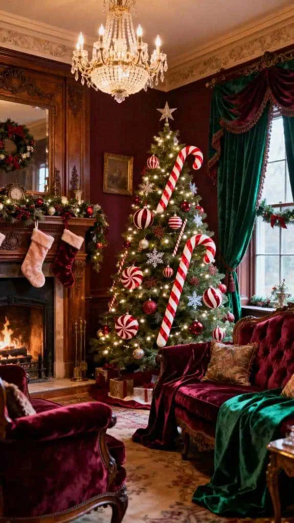 cozy candy cane decor