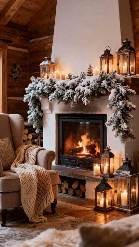 cozy christmas fireplace decor