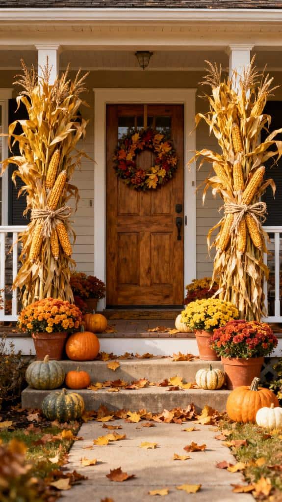 cozy cornstalk door decorations