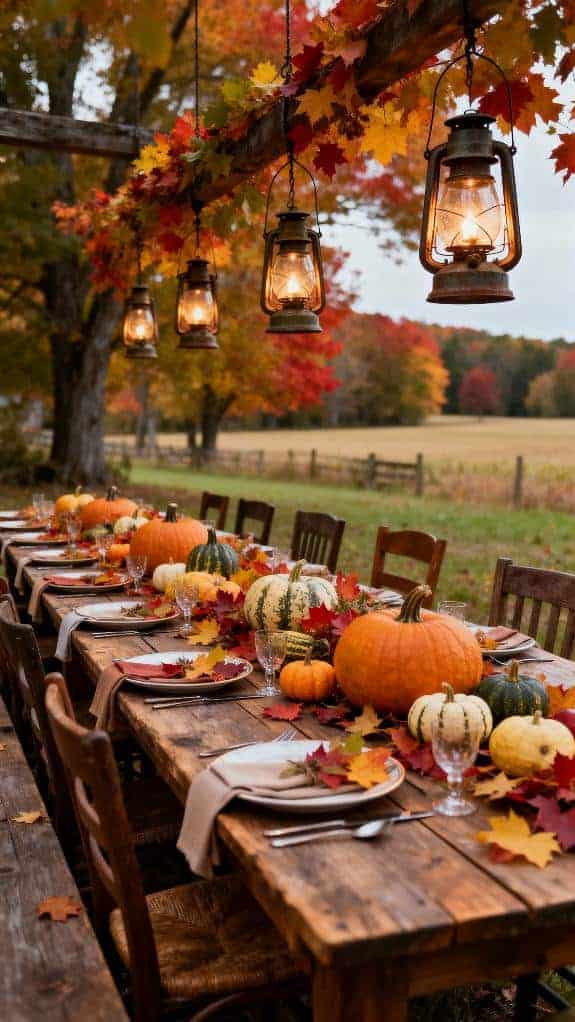 cozy country style dinner ambiance