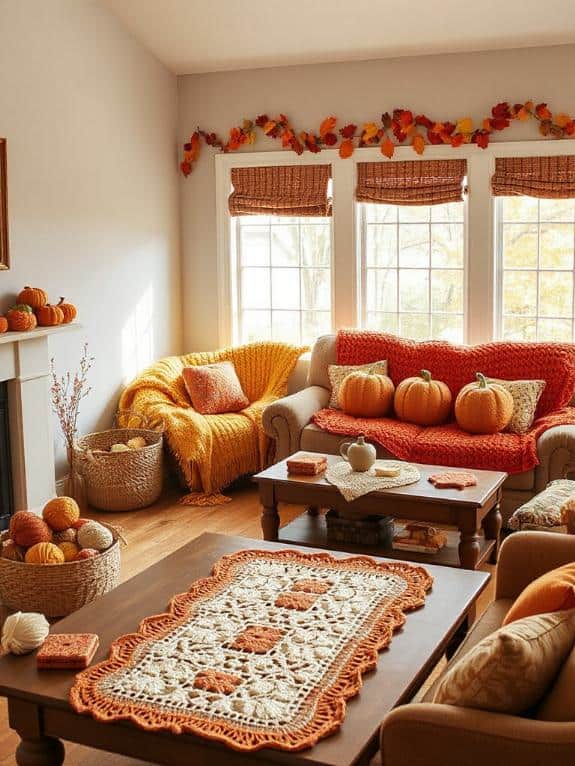cozy crochet fall decorations