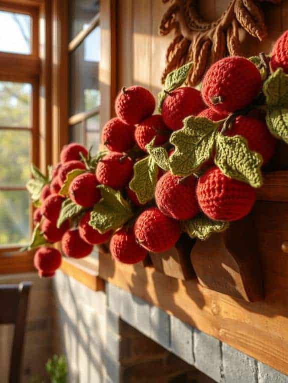 cozy crocheted apple garland