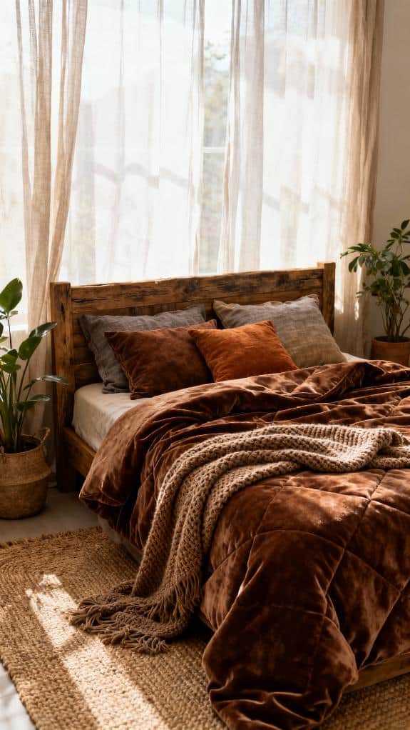 cozy earth toned bedding ideas