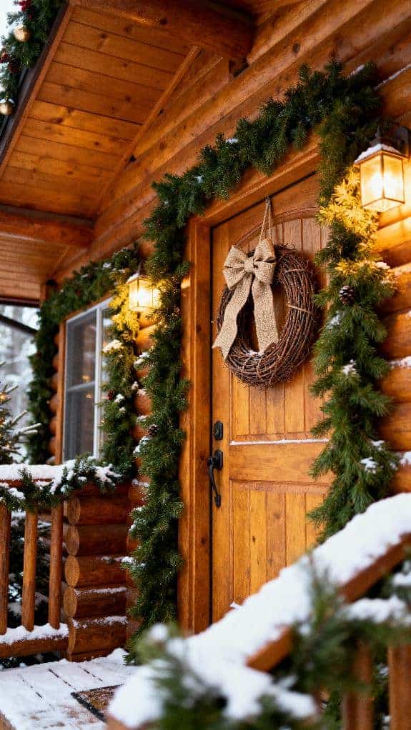 cozy entryway with garland