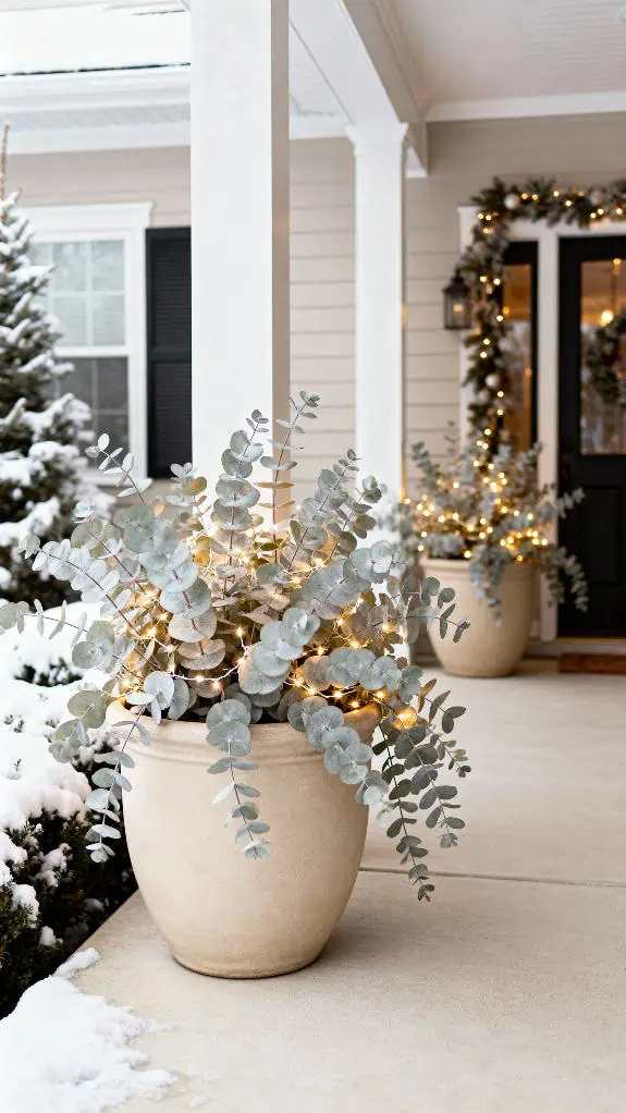 cozy eucalyptus entryway decor