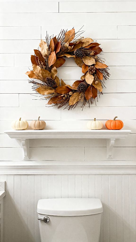 cozy fall bathroom decor
