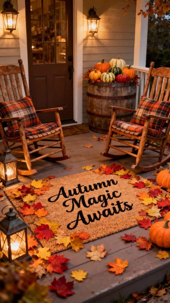 cozy fall doormat quotes