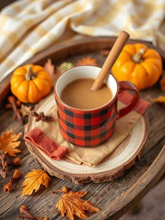 cozy fall drink setup