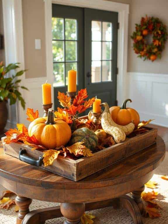 cozy fall entryway decor