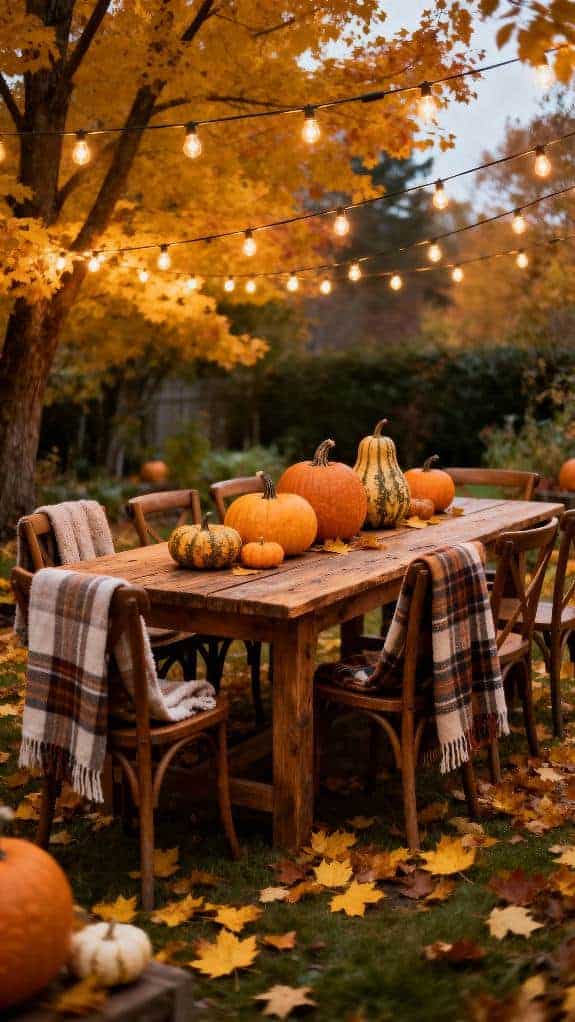 cozy fall outdoor dining